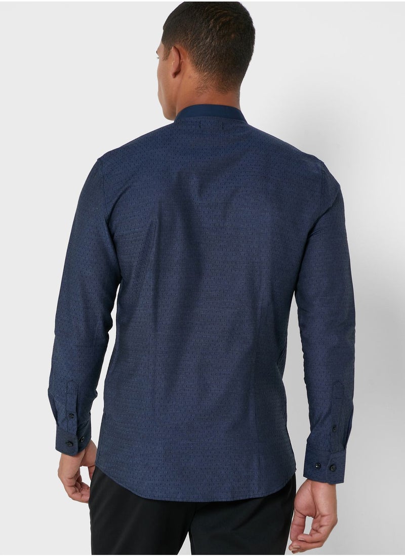 87Origins - Grandad Collar Regular Fir Shirt - Image 1