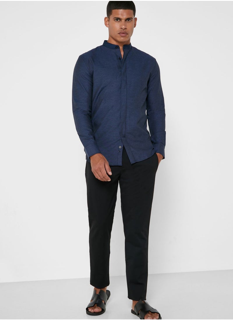 87Origins - Grandad Collar Regular Fir Shirt - Image 1