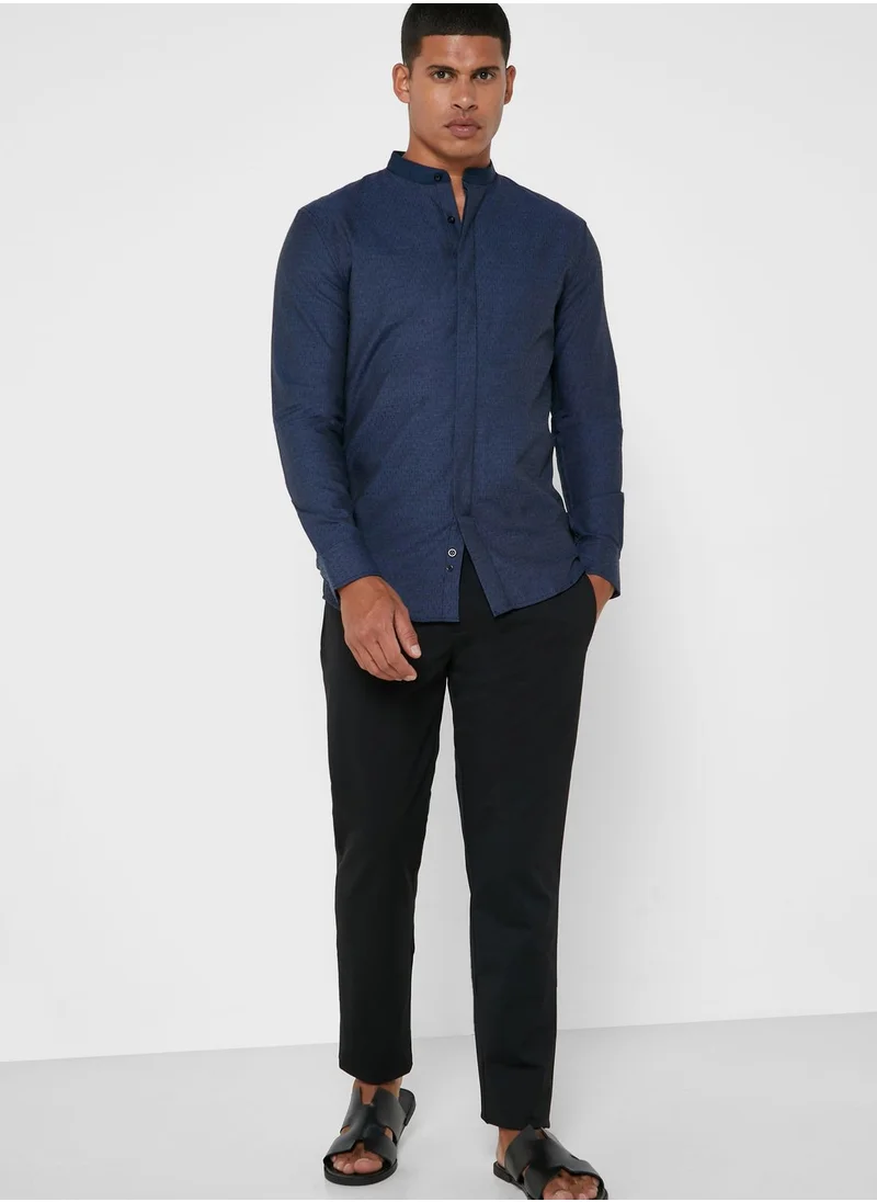 87Origins Grandad Collar Regular Fir Shirt