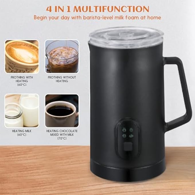 Baeskii Milk Frother 4In1 Electric Milk Steamer Automatic Hot And Cold Foam Maker And Milk Warmer For Latte Cappuccinos Macchiato 400W - Image 2