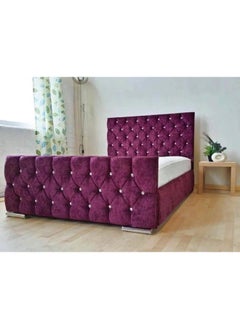 Havana Beds And Upholstery Monaco Crushed Velvet Luxury Handmade Double Bed (Suitable Mattress Fit :140 Cm X 190 Cm) 