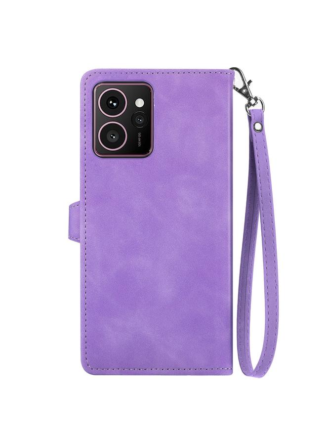 S-TOP Case For HMD Skyline Embossed Flower Zipper Leather Phone Case - Image 3