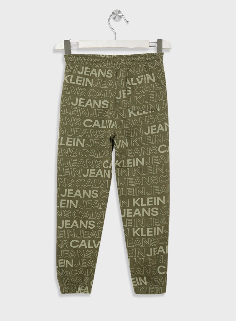 Calvin Klein Jeans Youth Logo Aop Relaxed Sweatpants  - Image 2