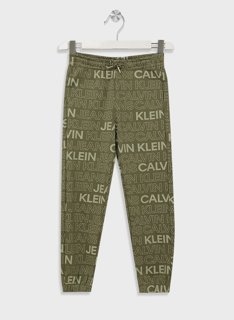 Calvin Klein Jeans Youth Logo Aop Relaxed Sweatpants  - Image 1