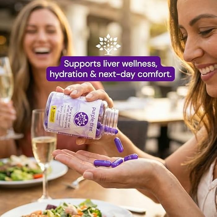 purple tree Post-Celebration Wellness | Liver Support, Hydration & Replenisher | Dihydromyricetin DHM, Milk Thistle, Electrolytes, Vitamins | Bachelorette & Bachelor Party Kits, 10 Packs, 40 Pills - Image 3