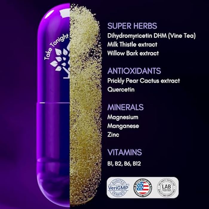 purple tree Post-Celebration Wellness | Liver Support, Hydration & Replenisher | Dihydromyricetin DHM, Milk Thistle, Electrolytes, Vitamins | Bachelorette & Bachelor Party Kits, 10 Packs, 40 Pills - Image 4