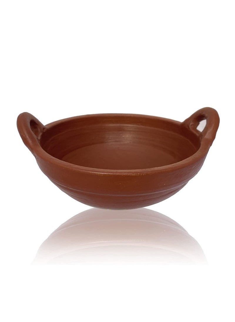 TAJ Handmade Earthen Clay Kadai Pot, Chatti, Wok, Natural Cookware Serving Pot, Traditional tableware Made by Indian artisan  - Image 2