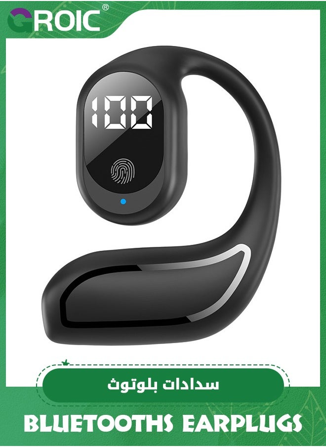 GROIC Left Single Ear Buds, Lightweight Waterproof Wireless Bluetooth Headphones Voise Canceling, Open Ear Headset Design for Long-Lasting Comfort, EarBuds for Driving/Business/Office/Trucker/Sport  - Image 1