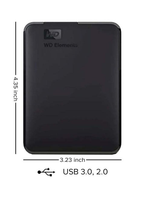 2TB Elements Portable External Hard Drive sleek design Read Speed 480 MBps Write Speed 400 MBps USB 3.0  for Windows 10, Windows 8.1, Windows 7 WDBU6Y0020BBK-WESN 2 TB