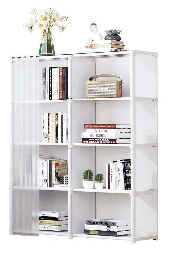 Denzoz 5-Tier Kitchen Bookshelf Rack Floor Simple Home Multi-Layer Living Room Storage Cabinet Narrow Gap Small Bookcase Against The Wall Corner Storage Cabinet Organizers Shelves Storage Organizer With Handles(White)  - Image 1