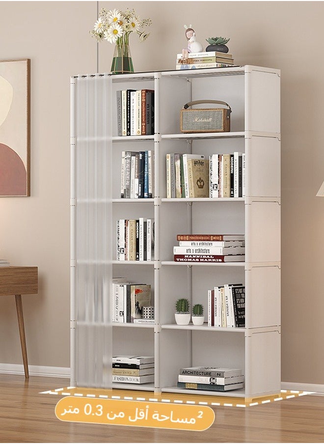 Denzoz 5-Tier Kitchen Bookshelf Rack Floor Simple Home Multi-Layer Living Room Storage Cabinet Narrow Gap Small Bookcase Against The Wall Corner Storage Cabinet Organizers Shelves Storage Organizer With Handles(White)  - Image 2