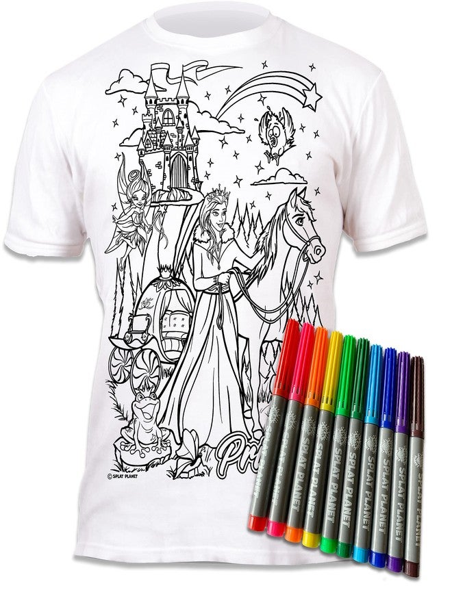 Splat Planet T-Shirt Splat Planet Princess T-Shirt Magica Da Colorare Con 10 Penne Magiche Lavabili Atossiche - Colora La Tua Maglietta, Colora E Lava Via E Ricolora I Compleanni Dei Bambini (5-6 Anni) - Image 1