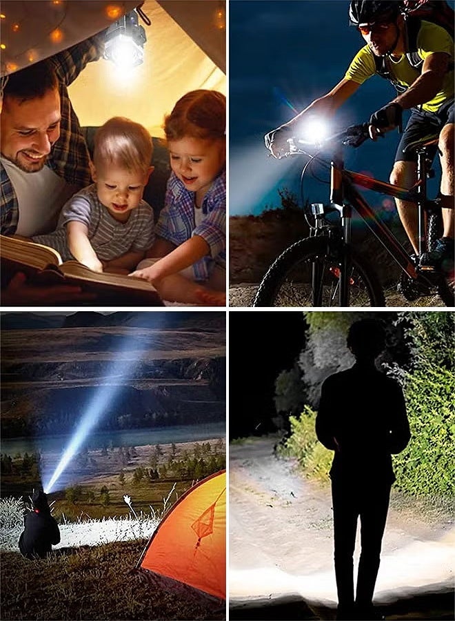 Photon مصباح يدوي عالي السطوع ومقاوم للماء، مصباح يدوي LED مزود بمطرقة لشحن الهاتف المحمول، 3 أوضاع إضاءة خارجية، سطوع قابل للتعديل (أسود) - Image 5