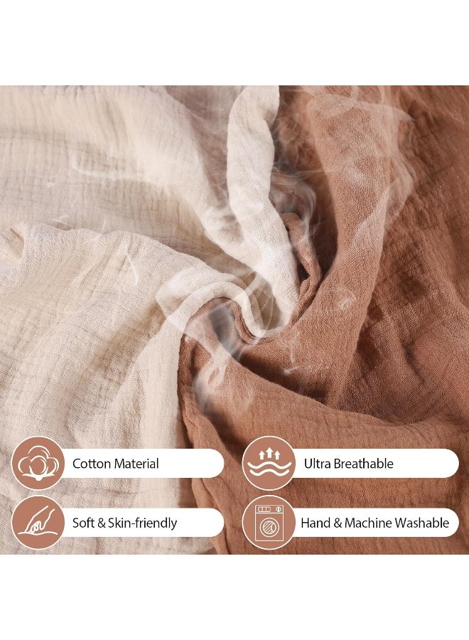 Winmany 2 Pack Muslin Nursing Pillow Covers Soft Cotton Newborn Breastfeeding Pillow Cover Baby Feeding Pillow Slipcover Shower Gifts for Boys Girls (Brown + Beige) - Image 5