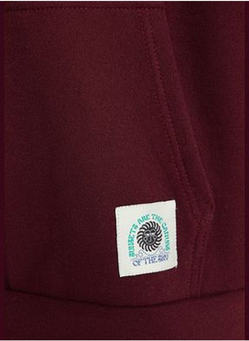 Brown Men's Oversize Mystical Printed Sweatshirt with a Soft Pile inner TMNAW24SW00150.