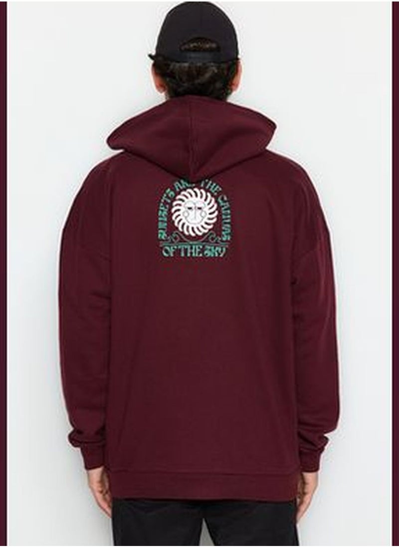 Brown Men's Oversize Mystical Printed Sweatshirt with a Soft Pile inner TMNAW24SW00150.