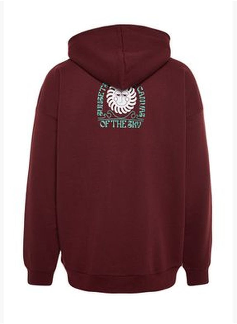 Brown Men's Oversize Mystical Printed Sweatshirt with a Soft Pile inner TMNAW24SW00150.