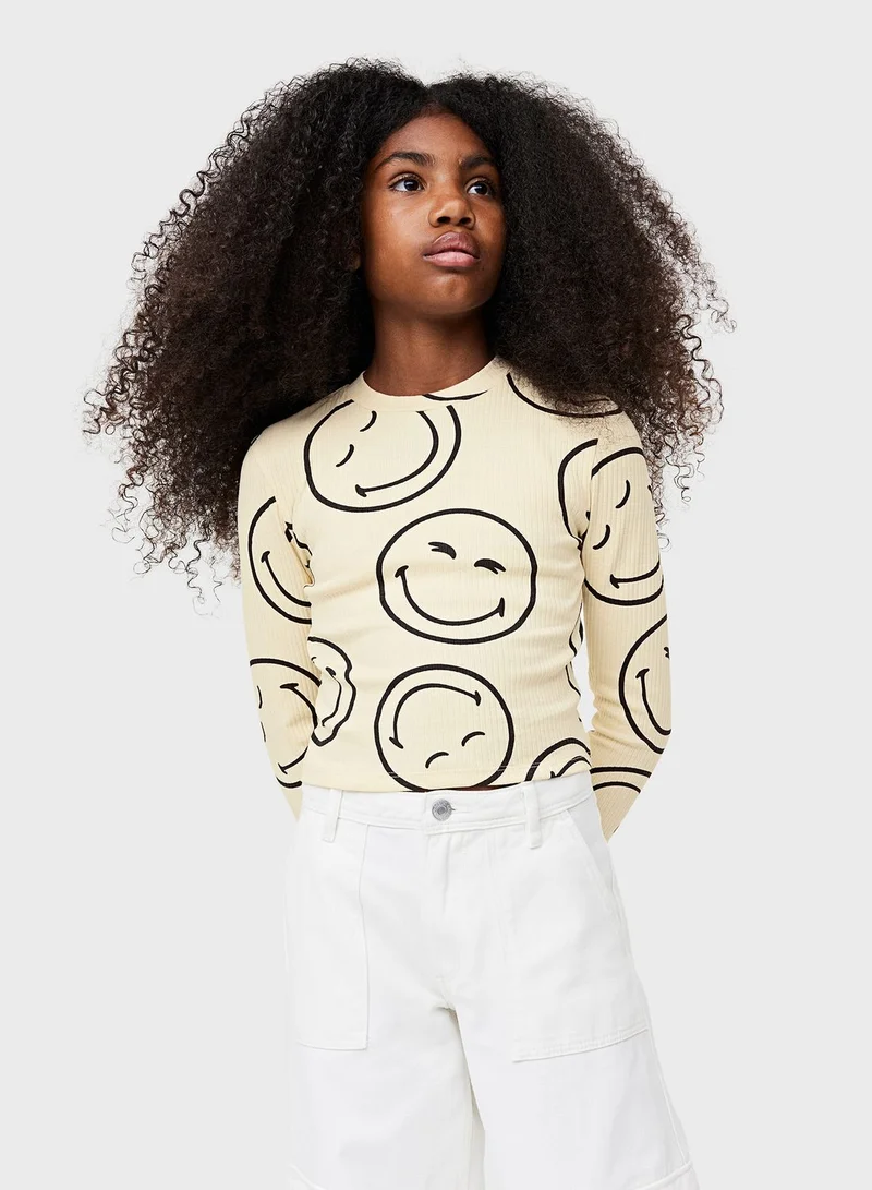 H&M Kids Smiley Print Top