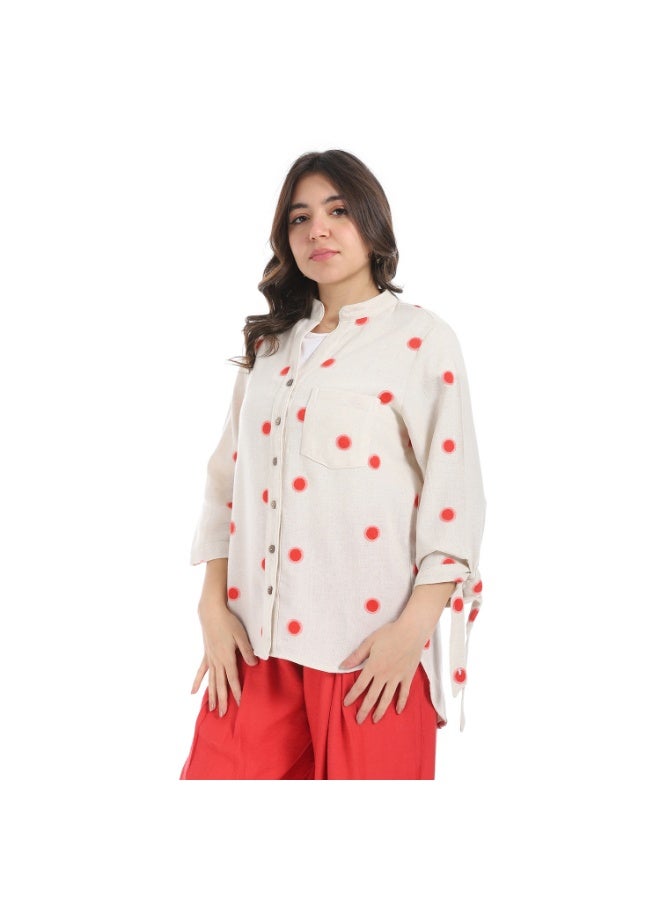 Coctail 5740-shirt-beige*red  - Image 2