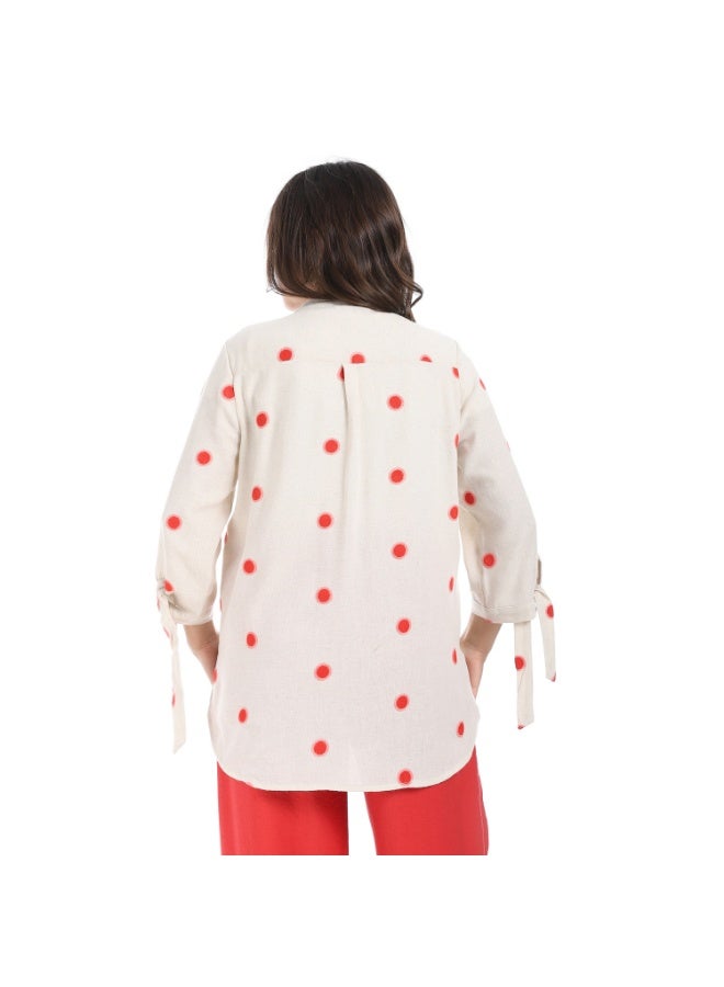 Coctail 5740-shirt-beige*red  - Image 3
