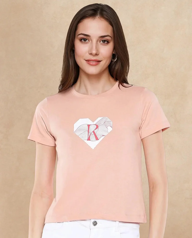 Rareism Women's Short Sleeve Crew Neck T-Shirt