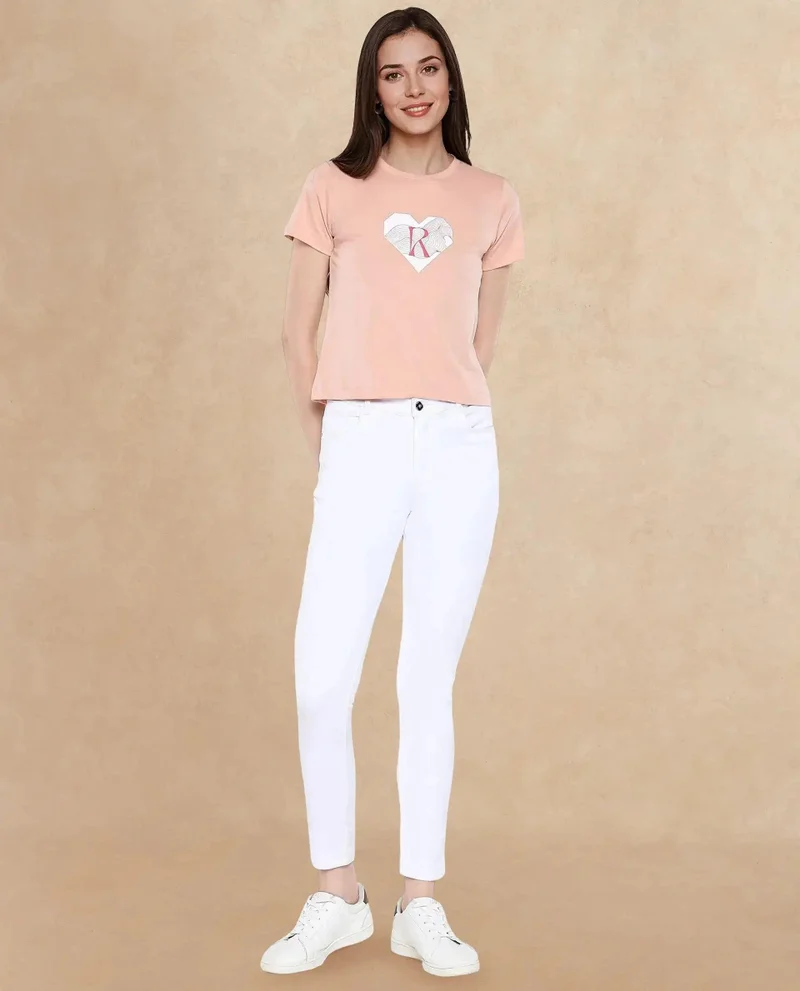 Rareism Women's Short Sleeve Crew Neck T-Shirt