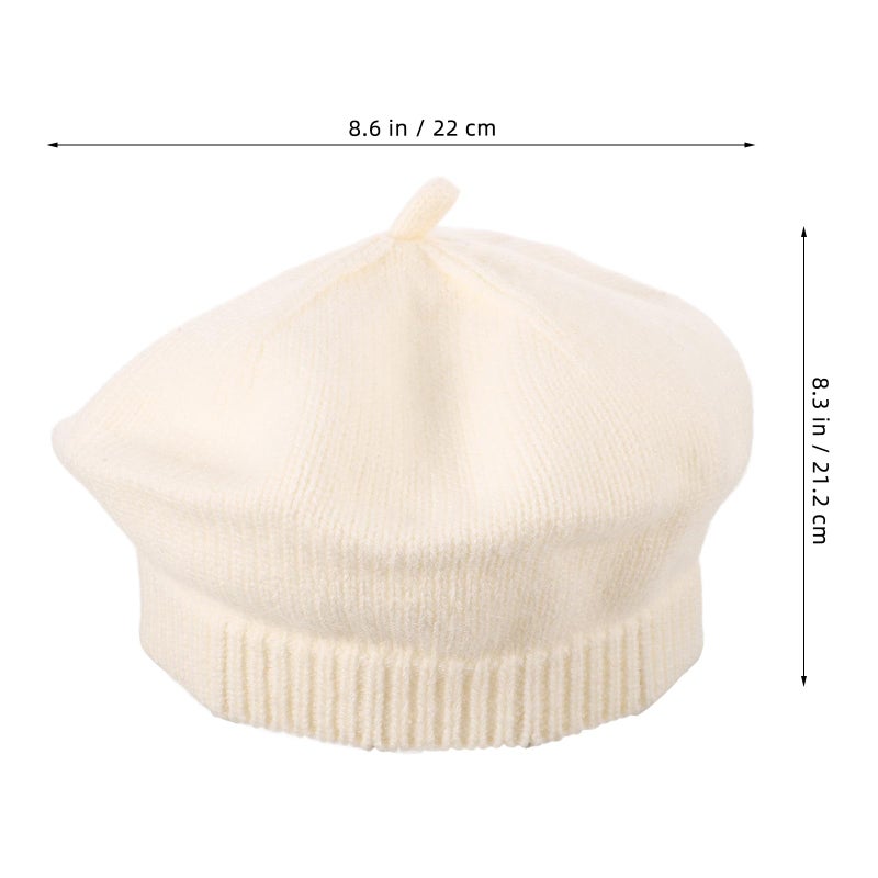 Knitted Baby Beret Hat Cream White 6 30 Months All Seasons 44 49cm Head Circumference - Image 3
