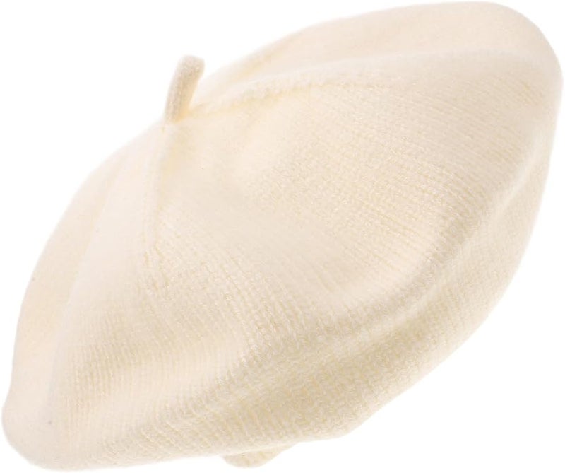 Knitted Baby Beret Hat Cream White 6 30 Months All Seasons 44 49cm Head Circumference - Image 1