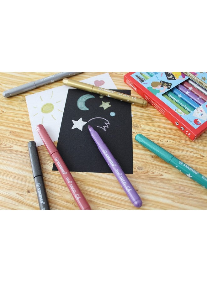 STABILO STABILO Trio Deco - Metallic Felt -Tip Pen - Wallet of 8 assorted colours  - Image 4