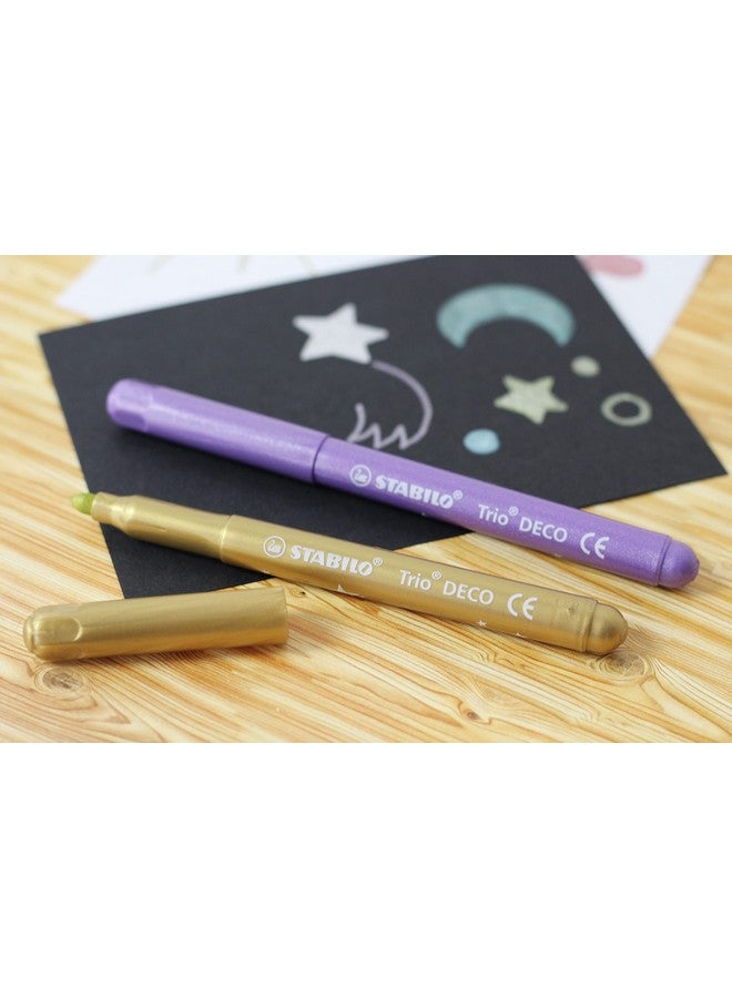STABILO STABILO Trio Deco - Metallic Felt -Tip Pen - Wallet of 8 assorted colours  - Image 5