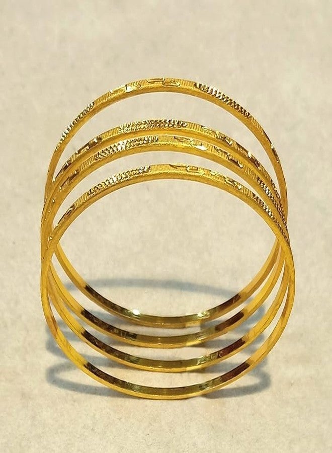 BANGLESKART بانغلسكارت طقم تشودي أنيق مطلي بالذهب للبنات/السيدات (4 قطع) (2.4) - Image 3