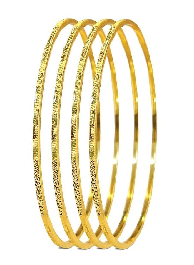 BANGLESKART بانغلسكارت طقم تشودي أنيق مطلي بالذهب للبنات/السيدات (4 قطع) (2.4) - Image 1