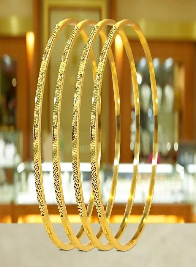 BANGLESKART بانغلسكارت طقم تشودي أنيق مطلي بالذهب للبنات/السيدات (4 قطع) (2.4) - Image 5