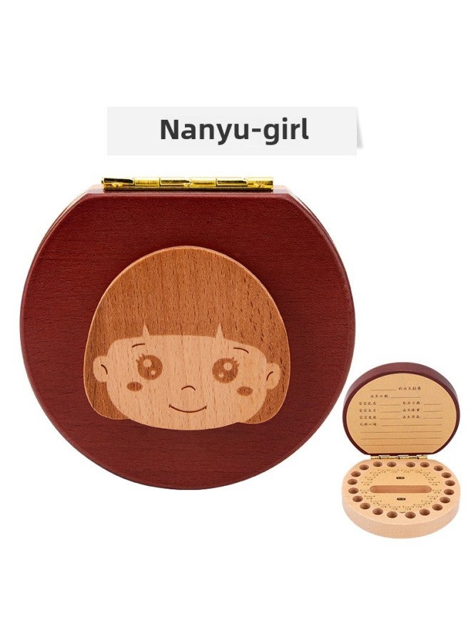 Baby Teeth Commemorative Box For Girls And Boys Children's Clothing Teeth Collection Storage Box For Teeth Replacement Wooden Toys-Color:South Elm Double Color-Girl  - Image 1