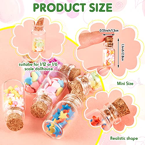 Sumind 50 Pieces Cute Miniature Dollhouse Food Jar Glass Bottle 1:12 Mini Fruit Simulation Scene Candy Snack Model Party Doll House Kitchen Decoration for Dollhouse - Image 2