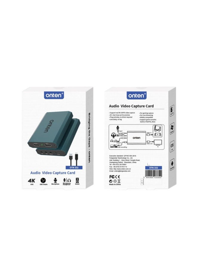 onten - 4K Audio Video Capture Card (OTN-332 ) - Image 1