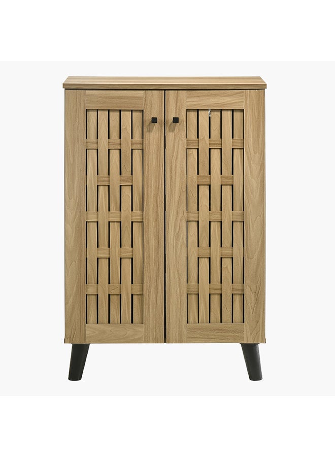Home Box Home Box Verona 12-Pair Shoe Engineereing Wood Cabinet with 2 Doors Brown 60 x 91 x 32 cm - Image 3