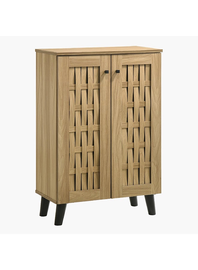 Home Box Home Box Verona 12-Pair Shoe Engineereing Wood Cabinet with 2 Doors Brown 60 x 91 x 32 cm - Image 2