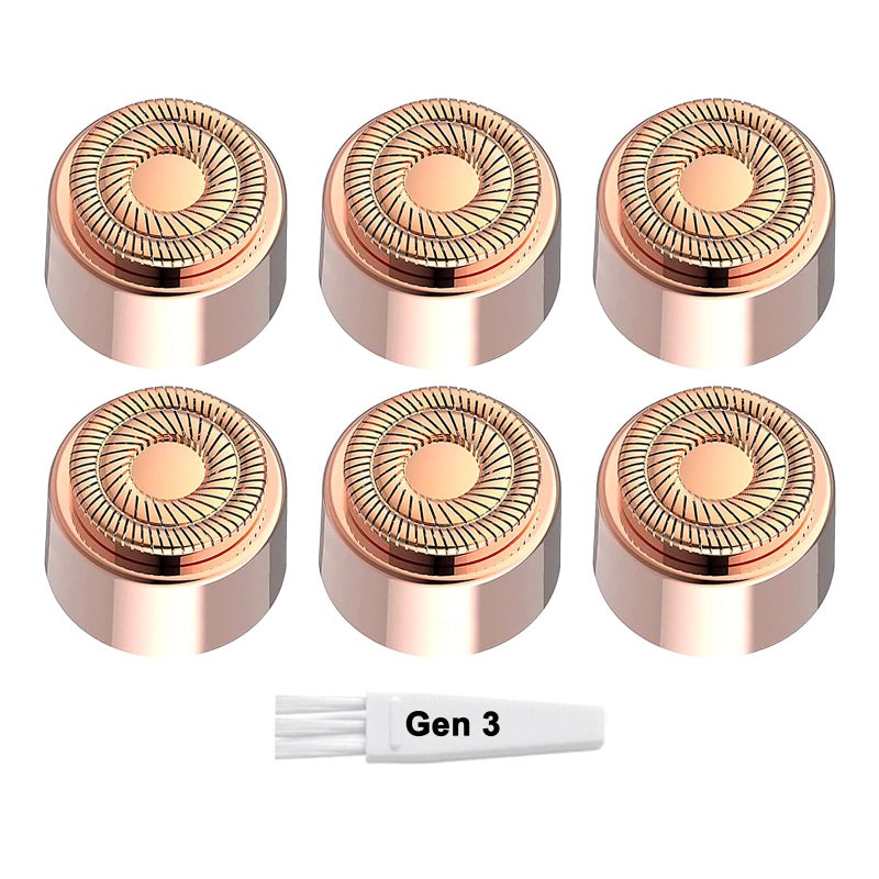 Replacement Heads Gen 3 for New Version Flawless Facial Hair Remover Generation 3 Double Ring Blades Head for New Flawless 6 pack