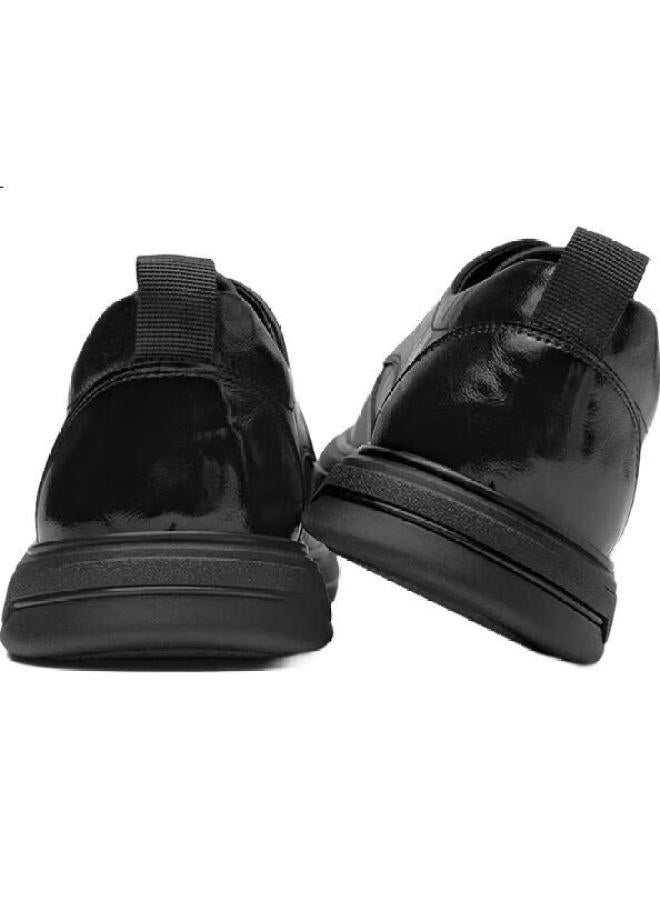 Septwolves Wolves Men'S Shoes Fashion Top Layer Leather Shoes Bright Surface Soft Sole Business Formal Shoes W8343030803 Black 39 - Image 1