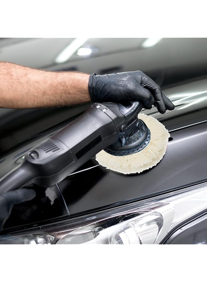 إكسفور وسادات تلميع صوفية، 6 قطع من وسادات التلميع، وسادات تلميع حلقية للحفر، وسادات قطع مركبة للحواف المنحنية، وملحق تلميع المثقاب، ووسادة تلميع العجلات، وتلميع هيكل السيارة (3 بوصات) - Image 4