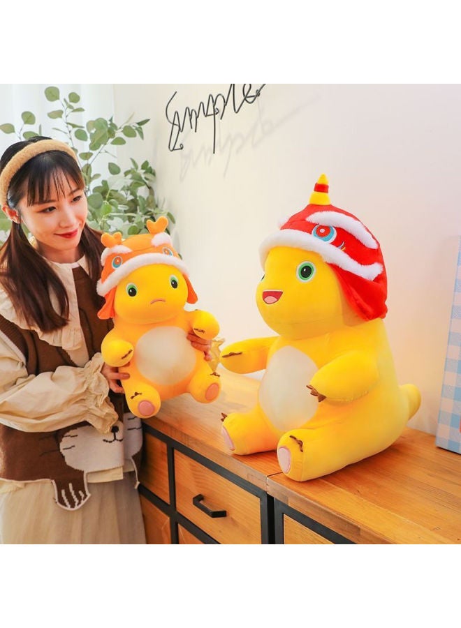 Genuine Lion Dance Cheap Milk Dragon Doll Dragon Year Mascot Plush Toy Cute Dinosaur Doll Children Super Cute Style-Color:Jilong Gao Zhao Cute Milk Dragon (Yellow Hat)-Height:50CM Dragon Year Doll [Special Cute [Best Selling