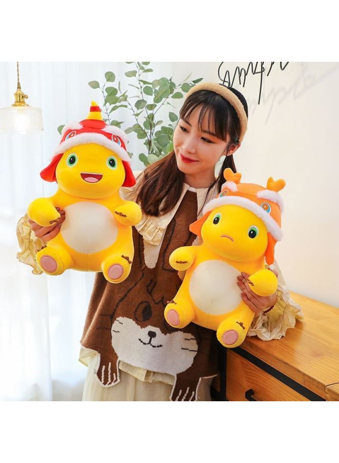 Genuine Lion Dance Cheap Milk Dragon Doll Dragon Year Mascot Plush Toy Cute Dinosaur Doll Children Super Cute Style-Color:Jilong Gao Zhao Cute Milk Dragon (Yellow Hat)-Height:50CM Dragon Year Doll [Special Cute [Best Selling