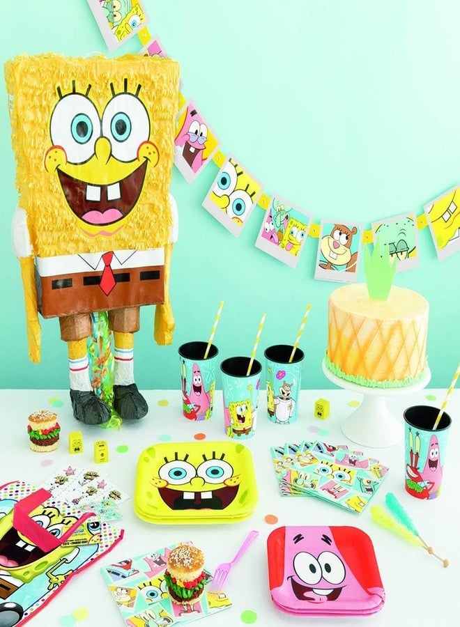 Unique SpongeBob SquarePants Multicolor Luncheon Napkins (Pack of 16) - Disposable Paper Material - Perfect for Kids Themed Parties & Events - Image 2