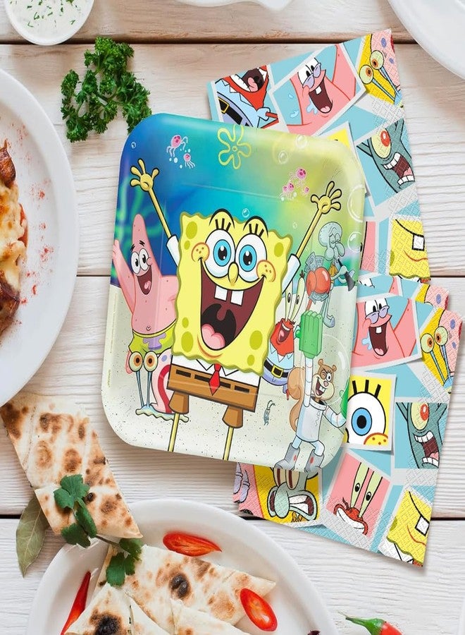 Unique SpongeBob SquarePants Multicolor Luncheon Napkins (Pack of 16) - Disposable Paper Material - Perfect for Kids Themed Parties & Events - Image 4