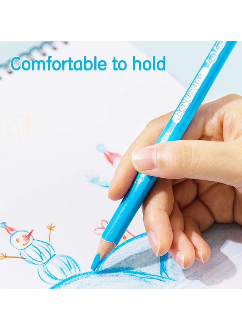 Deli EC00600 COLOR KIDS Jumbo Colored Pencils, 12 Colors, 5mm Lead, Pre-Sharpened, Triangular Barrel for Kids - Image 4