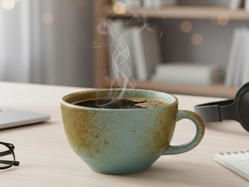 Bodhi House Ceramic Soup and Coffee Wide Large Mug with Handle - Set of 1, 350 Ml Matte Finish | Microwave Safe | for Maggi, Cappuccino, Latte, Green Tea - Light Blue - Image 5