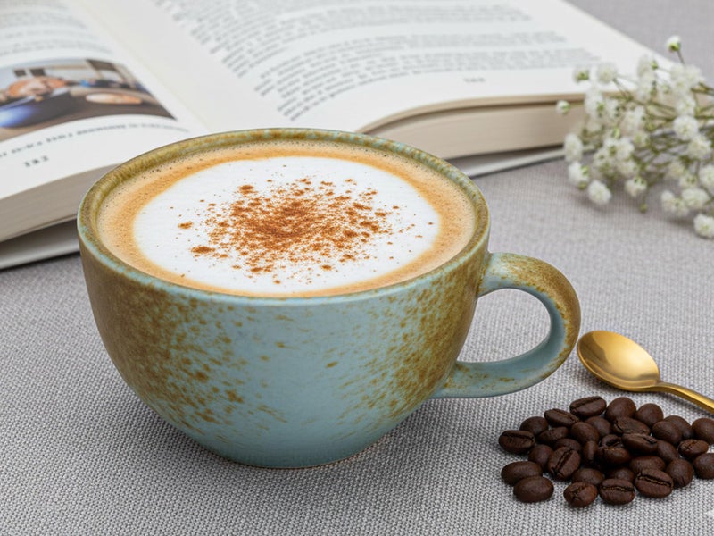 Bodhi House Ceramic Soup and Coffee Wide Large Mug with Handle - Set of 1, 350 Ml Matte Finish | Microwave Safe | for Maggi, Cappuccino, Latte, Green Tea - Light Blue - Image 1