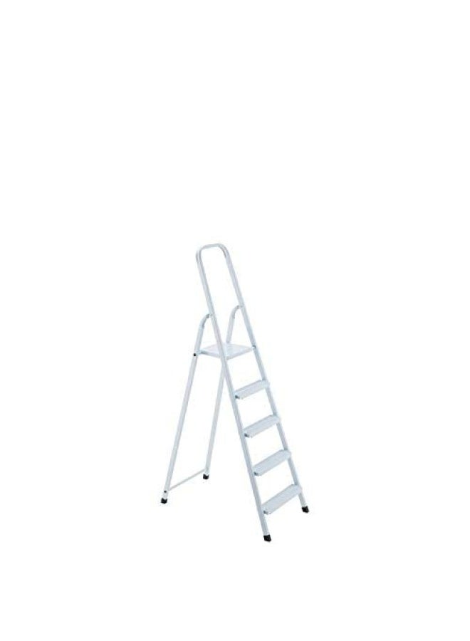 5 Steps Steel Ladder - White  - Image 2
