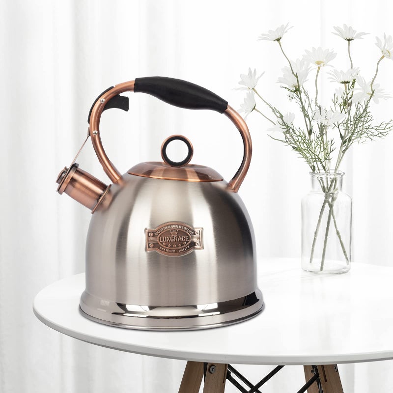 LUXGRACE Whistling Stovetop Tea Kettle Food Grade Stainless Steel, Hot Water Fast to Boil for Stove Top-3.0Q - Image 4